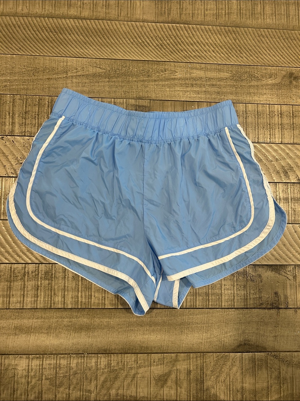 Mono B Sky Blue Athletic Shorts with White Piping